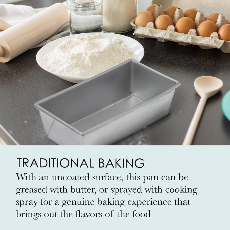 Chicago Metallic Commercial II 1-Pound Loaf Pan, Heavy-Weight Aluminized Steel, Professional Bread Baking Pan with Wire Reinforcement - Image 3
